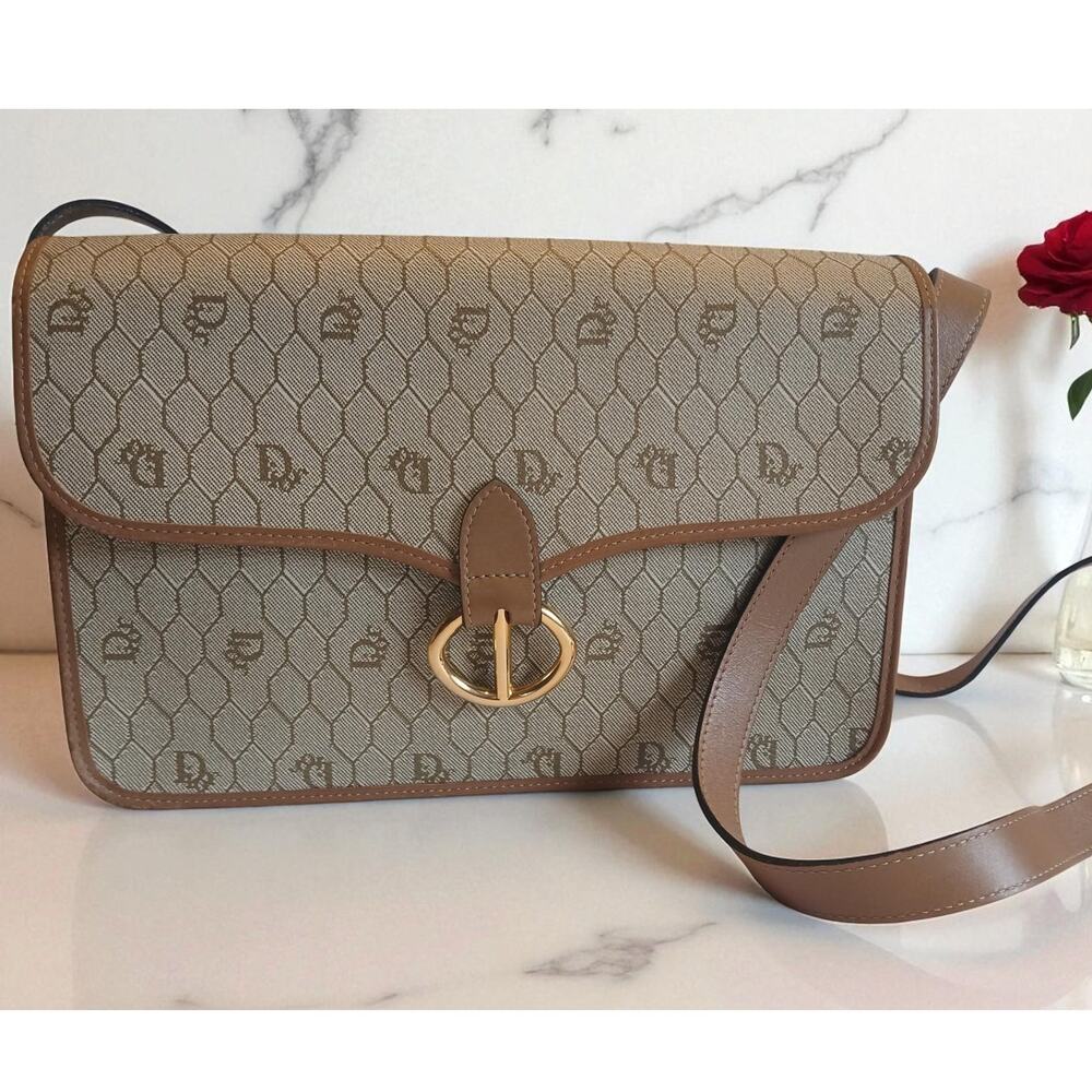 Christian Dior - Beige Honeycomb Crossbody Bag